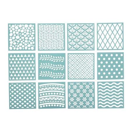 Achetez Lot de 12 pochoirs carrés décoratifs 15093027 pas cher sur Ma Rentrée Scolaire