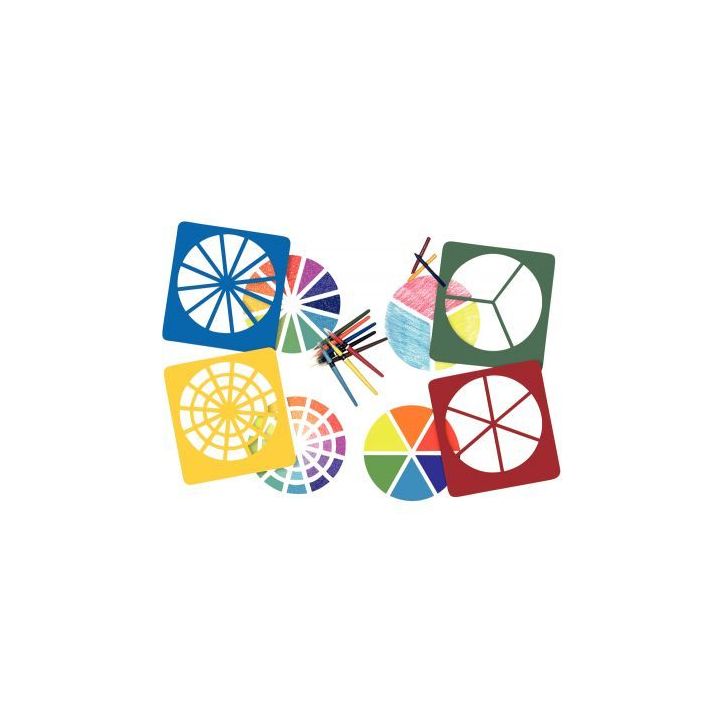 Lot de 4 pochoirs cercles et fractions 1310182 ROYLCO