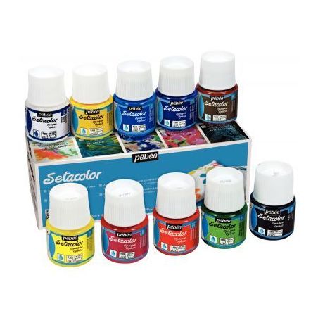 Achetez Boîte de 10 flacons 45 ml SETACOLOR, opaque 294000 PEBEO pas cher sur Ma Rentrée Scolaire