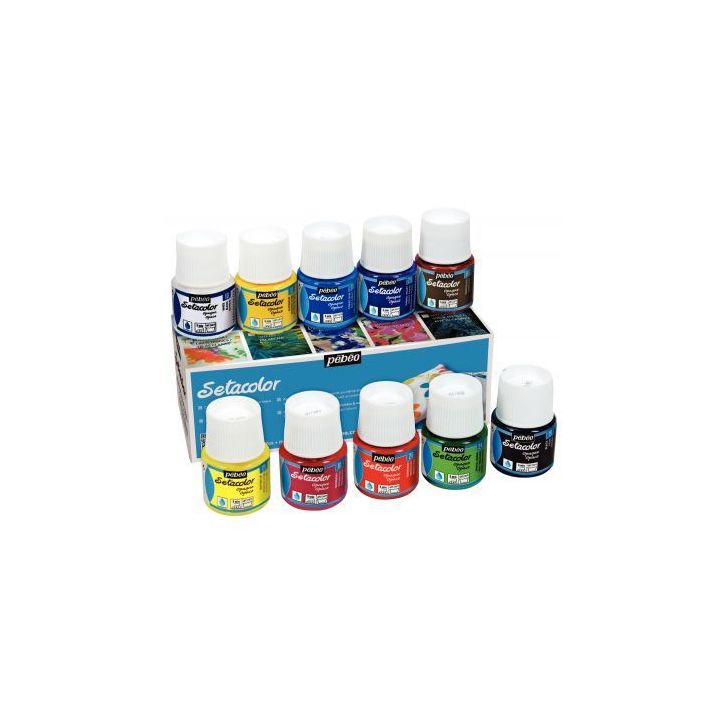Boîte de 10 flacons 45 ml SETACOLOR, opaque 294000 PEBEO