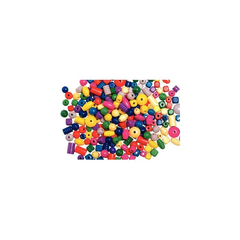 Achetez Sachet de 500 grammes de perles en bois mixtes couleurs vives assorties 2053 pas cher sur Ma..
