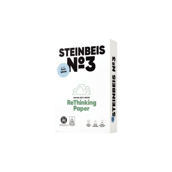 Ramette de 500 feuilles A4 80g blanc STEINBEIS N°3 K1601666080A STEINBEIS