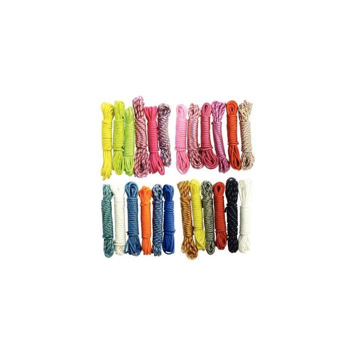 Lot de 24 fils paracorde coloris assortis SC200159