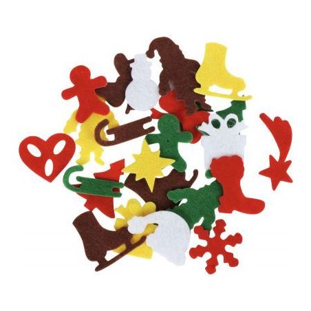 Achetez Sachet de 150 formes de Noël en feutrine adhésives L212968 pas cher sur Ma Rentrée Scolai..