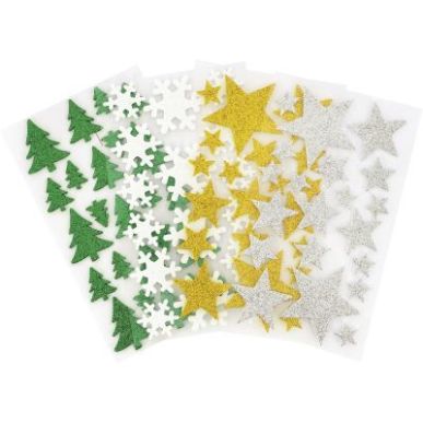 Achetez Lot de 80 décorations pailletées adhésives thème Noël 14277 pas cher sur Ma Rentrée Sc..