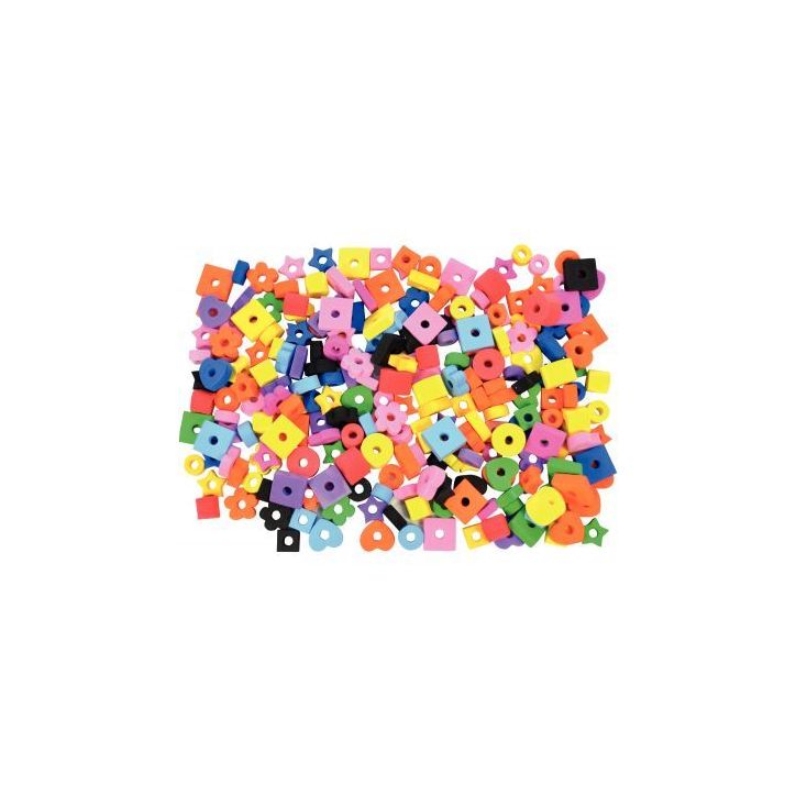 Sachet  environ 250 perles mousse assorties 200058
