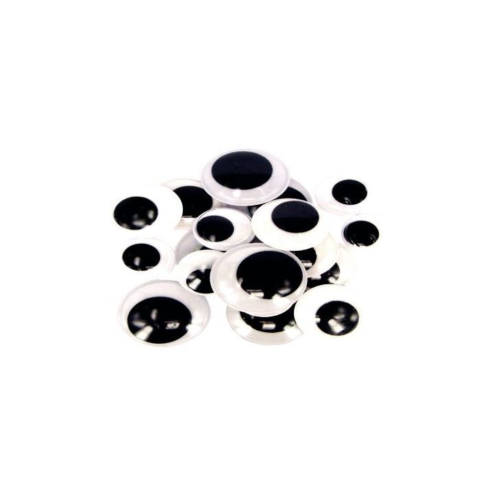 Sachet de 18 yeux maxi noirs, diamètres : 20, 25 et 30 mm x 3 paires L774916