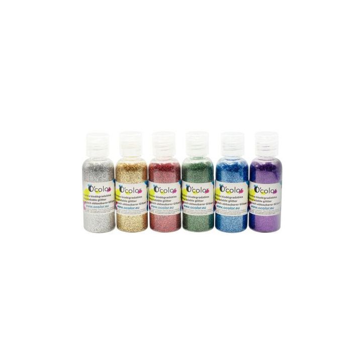 Shaker de paillettes biodégradables 6x22grammes coloris assortis 2195