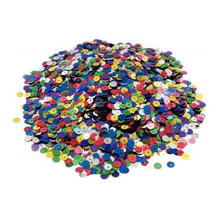 Achetez Pot de 185 grammes de sequins ronds lisses, perforés diamètre 6 mm, assortis 71702 pas che..