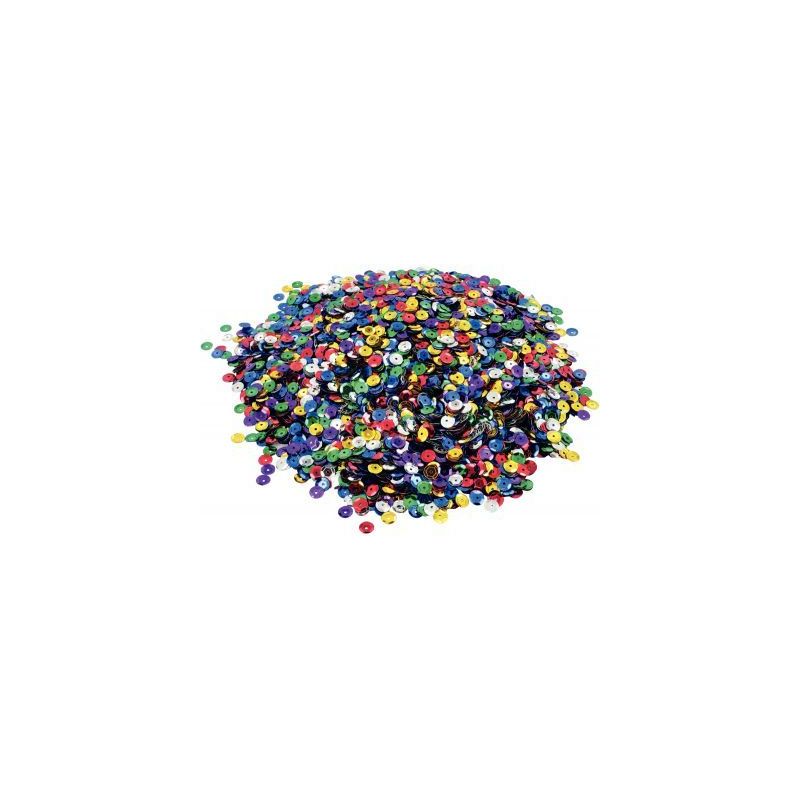 Achetez Pot de 178 grammes de sequins ronds incurvés, perforés diamètre 7 mm, assortis 71703 pas ..