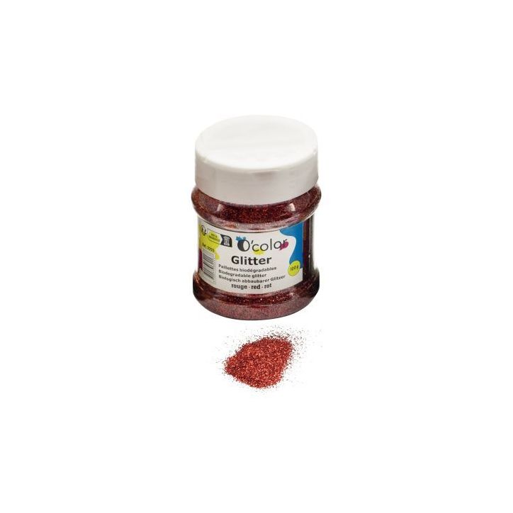 Shaker de paillettes biodégradables 100grammes coloris rouge 2223