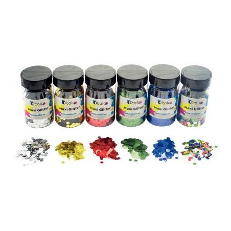 Achetez Pack de 6 x 150grammes de paillettes jumbo 6mm 2193 pas cher sur Ma Rentrée Scolaire