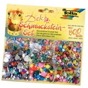 Achetez Sachet de 800 pierres décoratives en plastique à coller assorties 12419 pas cher sur Ma Re..