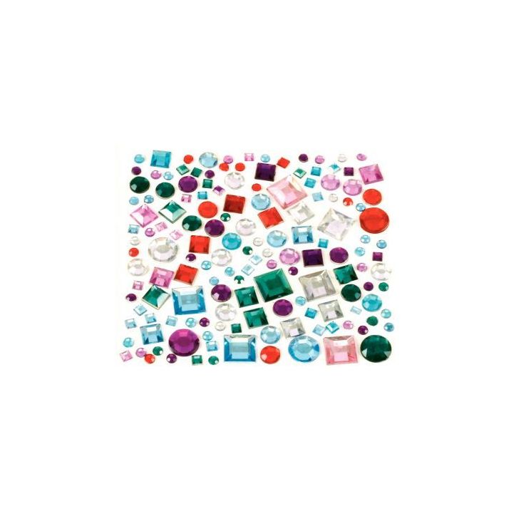 Sachet de 800 pierres décoratives en plastique à coller formes géométriques assorties 1240