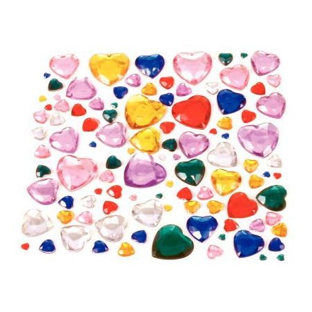 Achetez Sachet de 450 pierres décoratives en plastique à coller forme coeurs assorties 1241 pas ch..