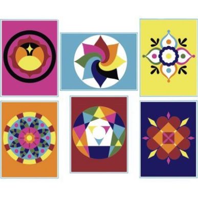 Achetez Lot de 6 cartes sable mandala  19 X 15 cm 1700116 pas cher sur Ma Rentrée Scolaire