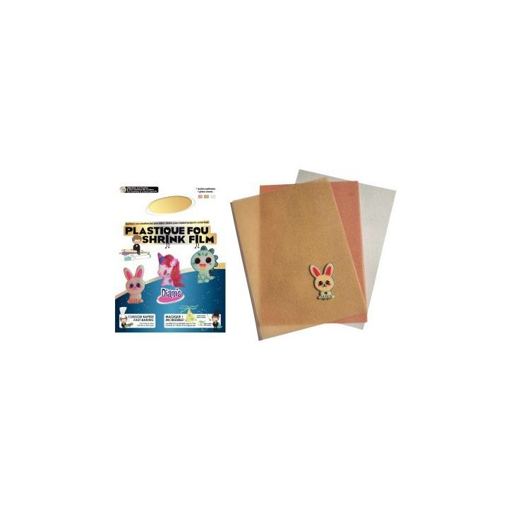 Pochette de 7 feuilles de plastique fou pailleté coloris assortis DI42458