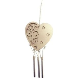 Achetez Lot de 5 carillons en bois forme coeur 103440 pas cher sur Ma Rentrée Scolaire