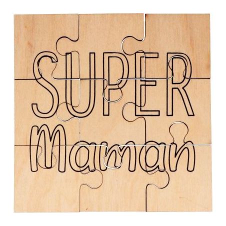 Achetez Puzzle en bois 9 pièces, Super Maman 14004077 pas cher sur Ma Rentrée Scolaire