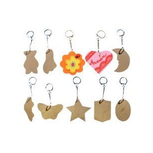 Achetez Lot de 10 porte-clés assortis en bois 10431 pas cher sur Ma Rentrée Scolaire