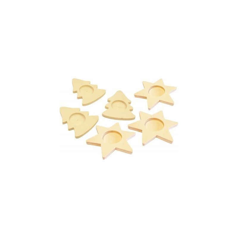 Achetez Lot de 6 bougeoirs sapins + étoiles assortis 1746 pas cher sur Ma Rentrée Scolaire