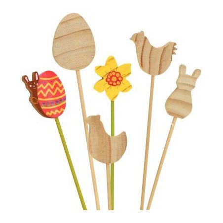 Achetez Lot de 12 piques fleurs Pâques 210115 pas cher sur Ma Rentrée Scolaire