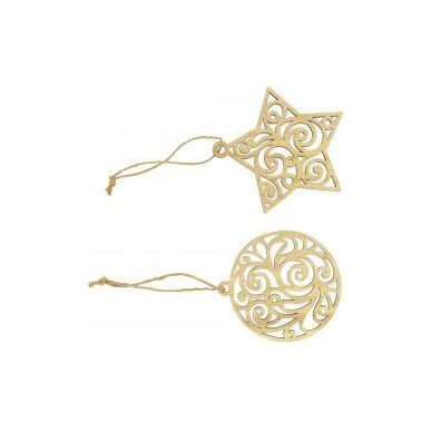 Achetez Lot de 12 étoiles et boules art déco en bois 101189 pas cher sur Ma Rentrée Scolaire