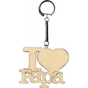 Achetez Porte-clés en bois "I love Papa" 14001715 pas cher sur Ma Rentrée Scolaire