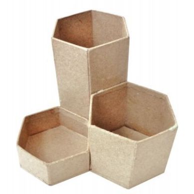 Achetez Lot de 6 pots à crayons en carton, 3 compartiments 650152 pas cher sur Ma Rentrée Scolaire