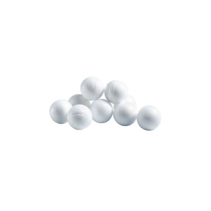 Lot de 10 boules en styropor blanches, diamètre 3,5 cm 79535-10