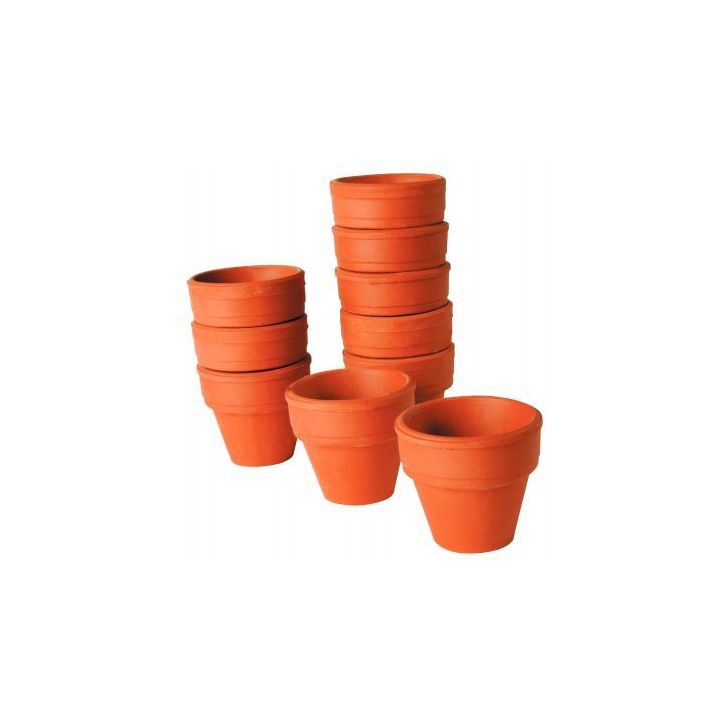 Lot de 10 pots en terre cuite, diamètre 4,5 cm 2156