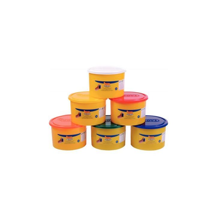 Pack de 6 pots de 460 grammes de pâte à jouer blandiver couleurs primaire 460/6 JOVI