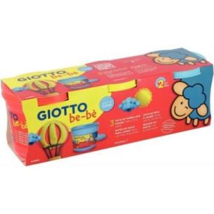 Achetez Set de 3 pots de 220G de pâte à jouer GIOTTO bébé couleurs assorties : jaune, bleu et ro..