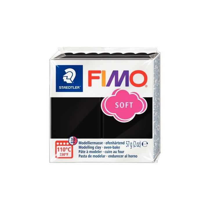 Bloc de pâte à modeler Fimo Soft 57 grammes noir 261403 FIMO STAEDTLER