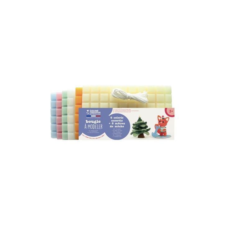 Lot de 6 plaques de cire à modeler, teintes pastel 138100 GRAINE CRE