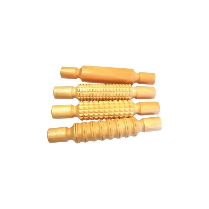 Lot de 4 rouleaux en bois à empreinte 2107