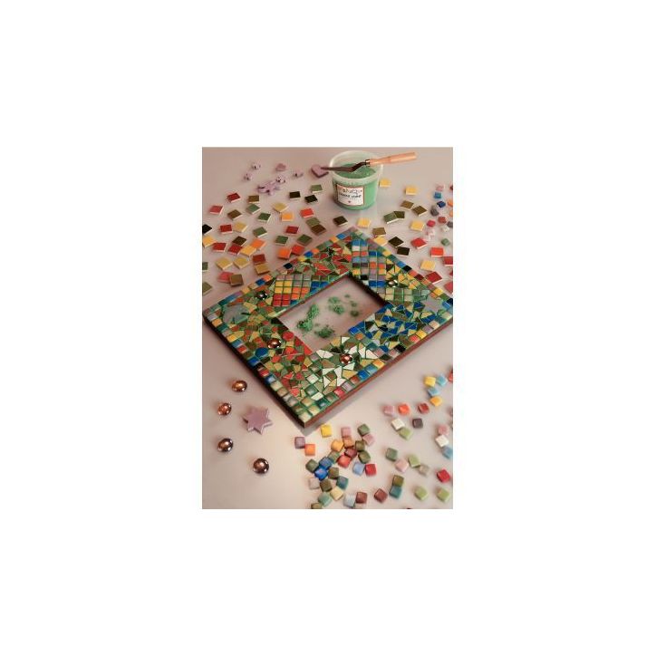 Seau de 1 litre de mosaïques 2x2 cm en pâte de verre panachés assortis PV 620101