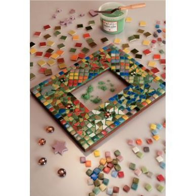 Achetez Seau de 1 litre de mosaïques 2x2 cm en pâte de verre panachés assortis PV 620101 pas cher..