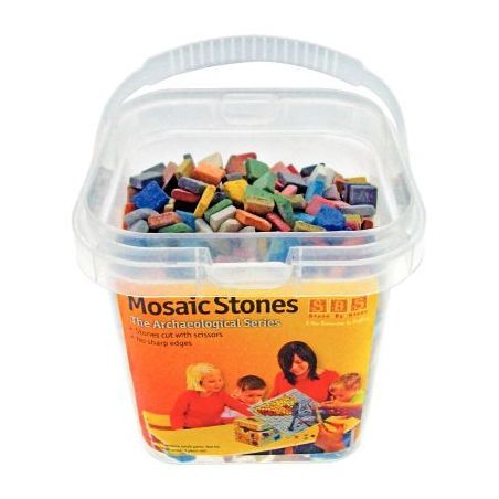 Achetez Seau de 1kg de petites mosaïques antiques, 10x10 mm, 12 couleurs assorties 20010 pas cher s..