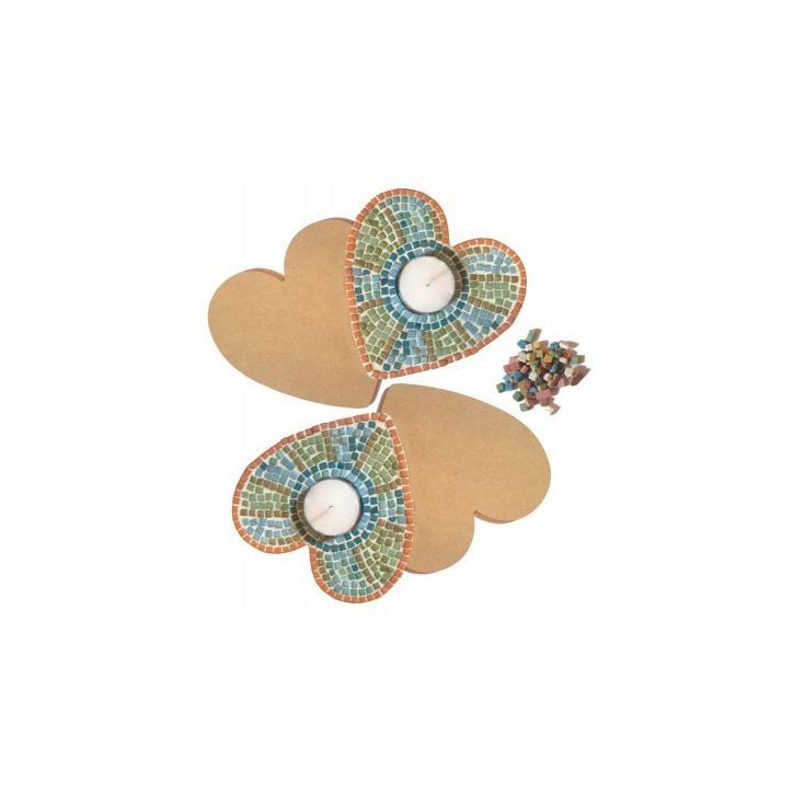 Atelier créatif de 12 bougeoirs en forme de coeur à décorer 518