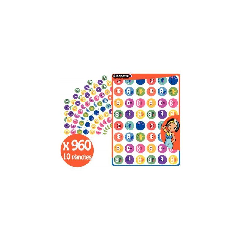 Achetez Pochette 960 gommettes smileys repositionnables GS17/10 CLEOPATRE pas cher sur Ma Rentrée S..