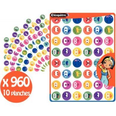 Achetez Pochette 960 gommettes smileys repositionnables GS17/10 CLEOPATRE pas cher sur Ma Rentrée S..