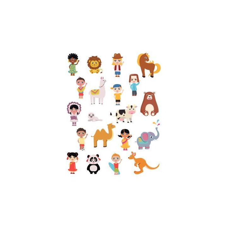 Pochette de 240 gommettes enfants du monde L940002