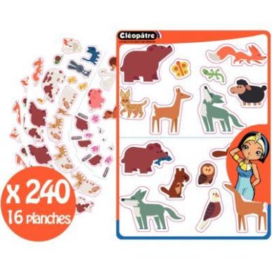 Achetez Pochette de 240 gommettes animaux GS36/32 CLEOPATRE pas cher sur Ma Rentrée Scolaire