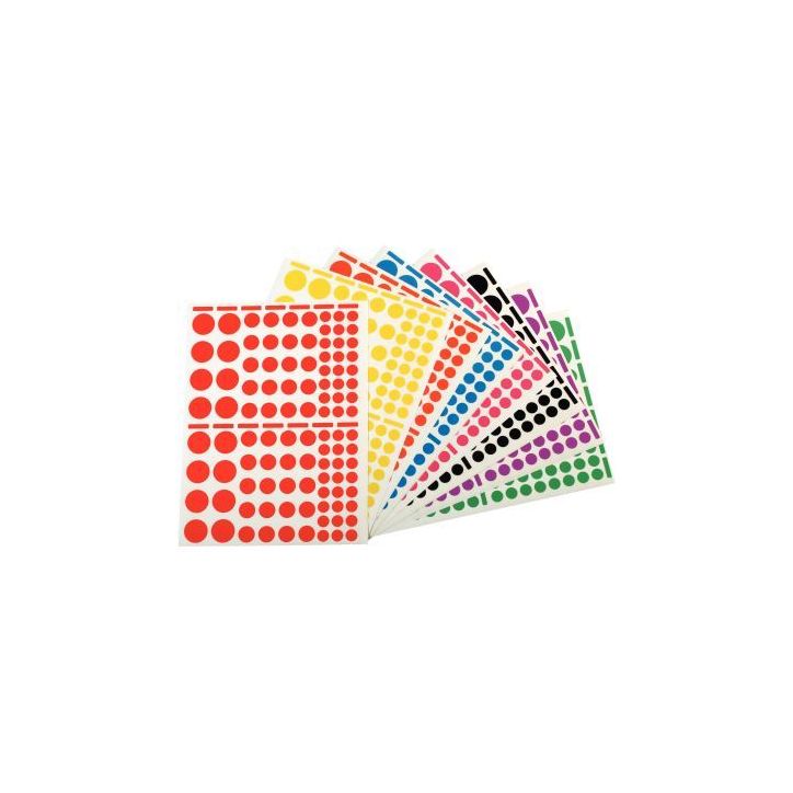 Pochette de 1 040 gommettes adhésives format ronds assortis 119219 AGIPA