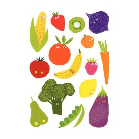 Achetez Pochette de 87 maxi gommettes fruits et légumes, adhésives repositionnables AE030 O MAILDO..
