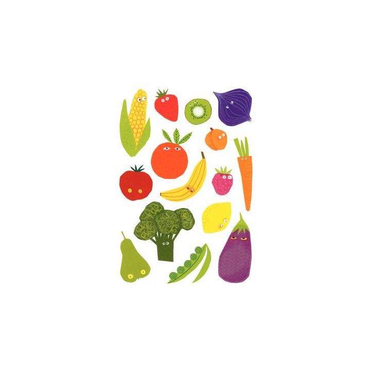 Pochette de 87 maxi gommettes fruits et légumes, adhésives repositionnables AE030 O MAILDOR CLAIREFONTAINE