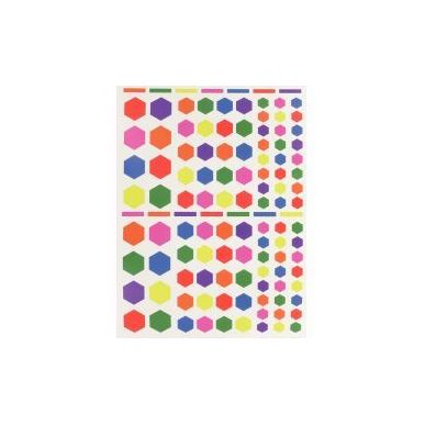 Achetez Pochette de 624 gommettes hexagone coloris assortis 6 Planches 16 x 21.5cm 18768 AGIPA pas c..