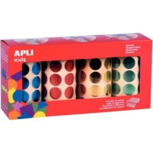 Achetez Lot de 4 rouleaux de gommettes rondes Ø20mm métal assorties 102410 APLI KIDS APLI pas cher..