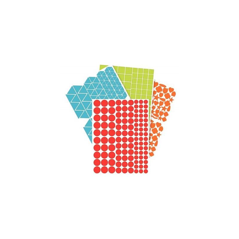 Achetez Pochette de 7920 gommettes géométriques adhésives repositionnables formes et couleurs ass..